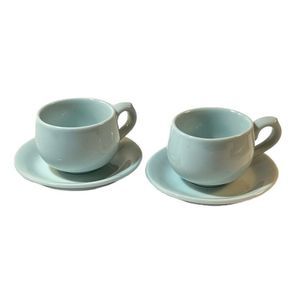 Vintage Celadon Light Blue Tea Cup and Saucer Set